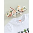 thumbnail image 4 of Jxzom Toddler Girl Easter Outfit 6M 12M 18M 2T 3T 4T Bunny Carrot Print Short Sleeve T-Shirt Flared Pants Summer Clothes Set, 4 of 7
