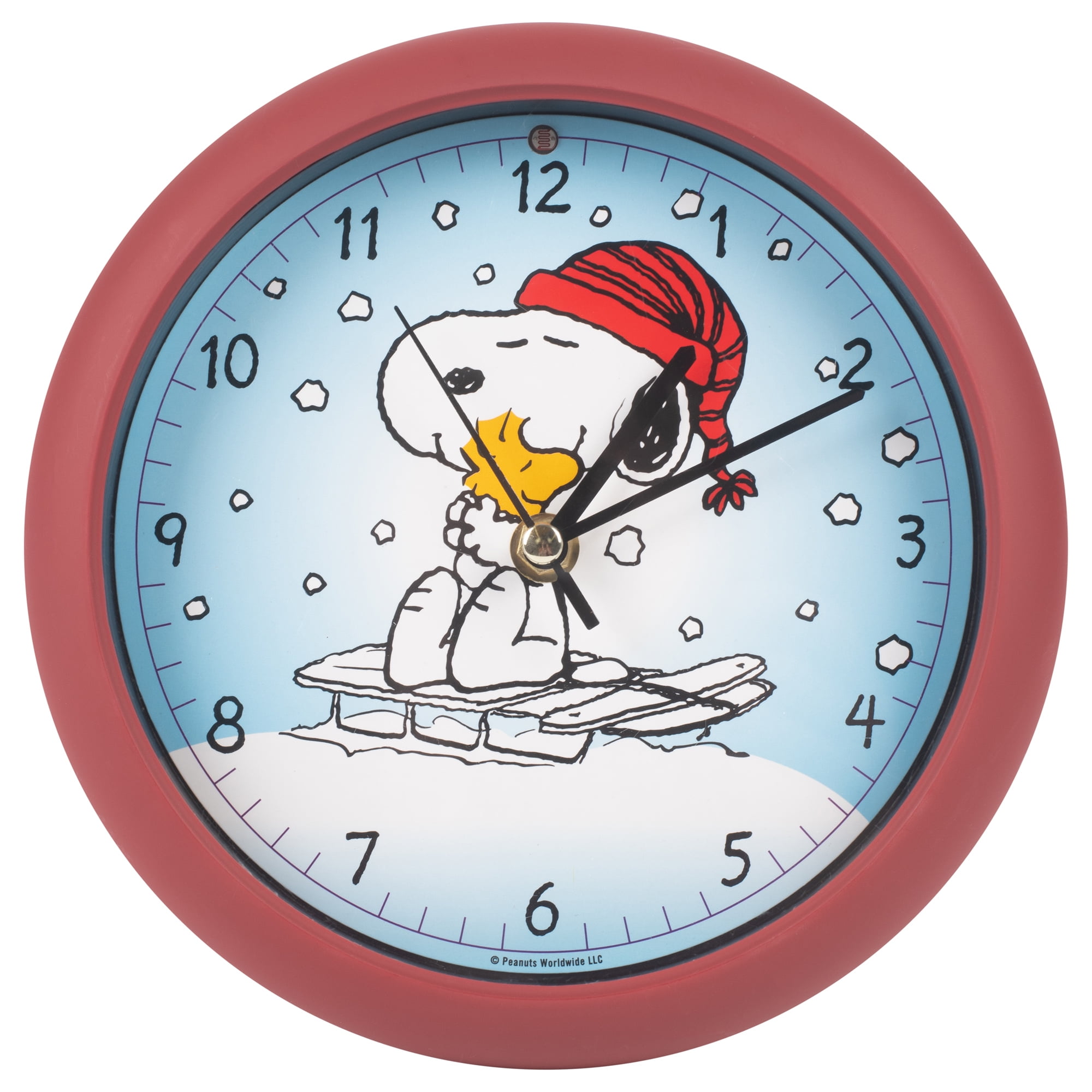 Mark Feldstein Peanuts Holiday Dog House 8 inch Clock   Holiday Season 
