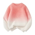 thumbnail image 4 of GPOECD Automne Hiver Chandail-Over Assorti pour la Famille Col Rond Manches Longues Chandail Chaud Doux Confortable Rose, Enfants-140, 4 of 5