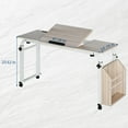 thumbnail image 2 of Adjustable Folding Overbed Laptop Desk with Wheels – 31.5" Tiltable Top – Height Adjustable 24"-35" – 350 lbs Capacity – Portable Computer Table for Home, Hospital, Office, School, 2 of 7