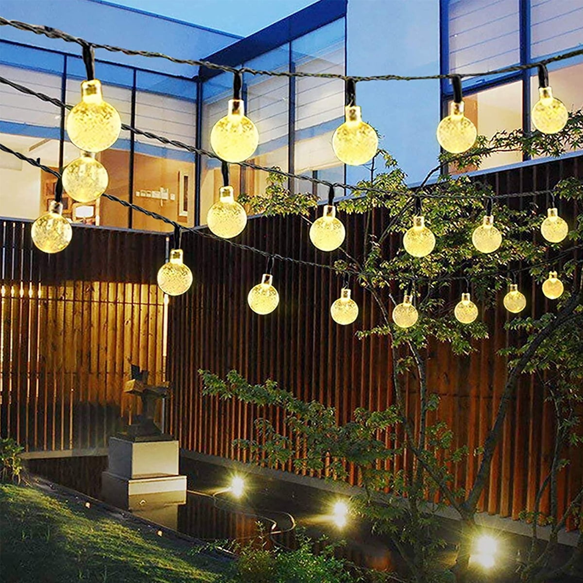 Waterproof Solar Powered 30LED Fairy String Light Crystal Ball Garden Decor Lamp 