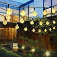 thumbnail image 3 of Crystal Globe Solar String Lights, 31ft/36ft 50/60 LED Super Bright Solar Christmas Lights, Solar Powered/USB+Remote control, 8 Lighting Modes Solar Globe Lights for Christmas Tree Decor Garden Patio, 3 of 8