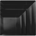 thumbnail image 3 of Premium Heavy Duty Plastic Plates - Linear Squared (40 Pack) - Wedding China Like (9 Inch., Black) - Crown, 3 of 5