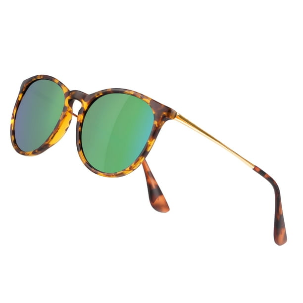 Gafas de Sol Yaserra Vintage Redondas Polarizadas UV400 para Mujeres y Hombres