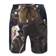 thumbnail image 3 of Honeii's Astronaut Print Men's Casual Shorts with Drawstring，Swim Trunks Quick Dry Beach Shorts, 3 of 5