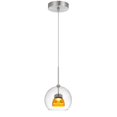 thumbnail image 1 of Cal Lighting UP-335-CL-AMBCL Integrated Dimmable LED Double Glass Mini Pendant Light, Clear Yellow - 6W, 450 Lumen & 3000K, 1 of 1