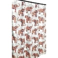 thumbnail image 6 of Serafina Home Boho Elephant Shower Curtain: Fun and Elegant Red Coral Blush Grey Green White Design with Pom Pom Side Fringe, 6 of 8