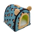 thumbnail image 3 of Cama plegable 2 en 1 para mascotas, cama suave para gatos, camas para perros, cómoda y cálida cueva para gatos de interior, con cojín extraíble y , azul 26x26x26cm, 3 of 8
