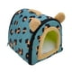 thumbnail image 3 of Cama plegable 2 en 1 para mascotas, cama suave para gatos, camas para perros, cómoda y cálida cueva para gatos de interior, con cojín extraíble y , azul 35x29x29cm, 3 of 8