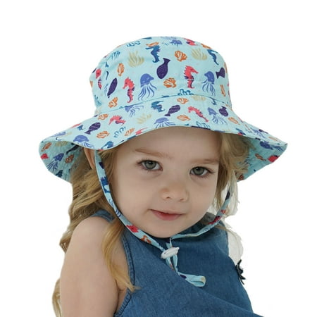 Baby Sun Hat UPF 50+ Protection Toddler Summer Bucket Hats Boys Girls ...