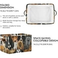 thumbnail image 3 of GZHJMY Dogs Print Foldable Storage Bin Bedroom/Office Rectangular Canvas Basket 14.2"x10.2", 1 PCS Cube Organizer Boxes with Handles for Books/Clothes/Toys, 3 of 7