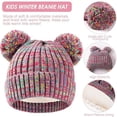 thumbnail image 2 of GMZW Kids Winter Hat Gloves Scarf Set, Girls Toddler Children Beanie with Pom Knit Neck Warmer Gaiter Mittens Fleece Lined Set, 2 of 7