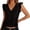 Black, variant on Womens Pullover V Neck Flutter Sleeves Soft Basic Womens Undershirts,Red,3XL