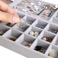 thumbnail image 5 of Stackable Jewelry Organizer Trays Drawer Insert Velvet Earring Display Box Ring Holder Necklace Case Storage for Bracelet Brooch style 01, 5 of 6