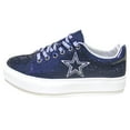 thumbnail image 3 of Women's Cuce Navy Dallas Cowboys Team Color Crystal Sneakers, 3 of 4