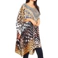 thumbnail image 3 of Sakkas Sira Women's Casual Short Sleeve Loose Pullover Mid-Long Oversize Top Tunic - CTM240-Multi - One Size, 3 of 5