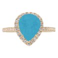 thumbnail image 7 of Halo Engagement Ring for Women - 2.38ct Simulated Turquoise in 14K Yellow Gold Promise Ring, 7 of 7