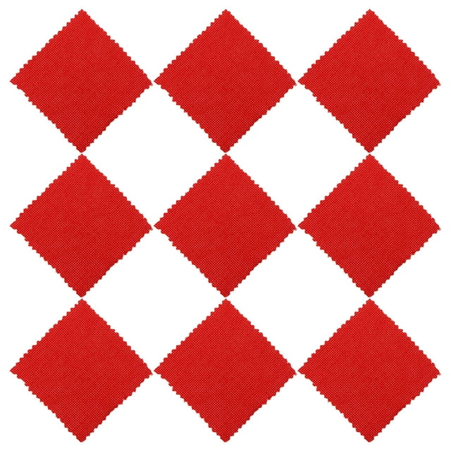 Milisten 20 Pcs Tissu Broderie Rouge Design à Carreaux Croisés Matériel de Couture Pratique