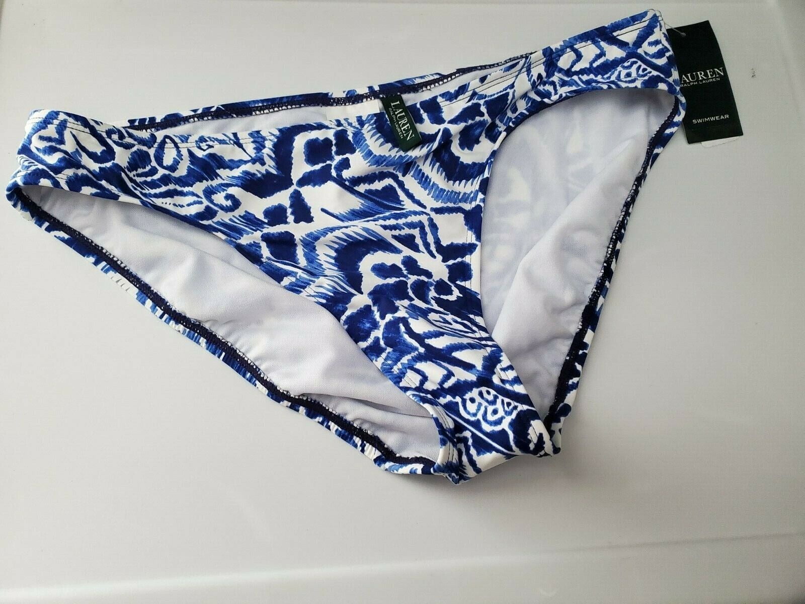 Lauren Ralph Lauren Women's Print Hipster Swim Bottom Swimsuit, Blue, Size-8