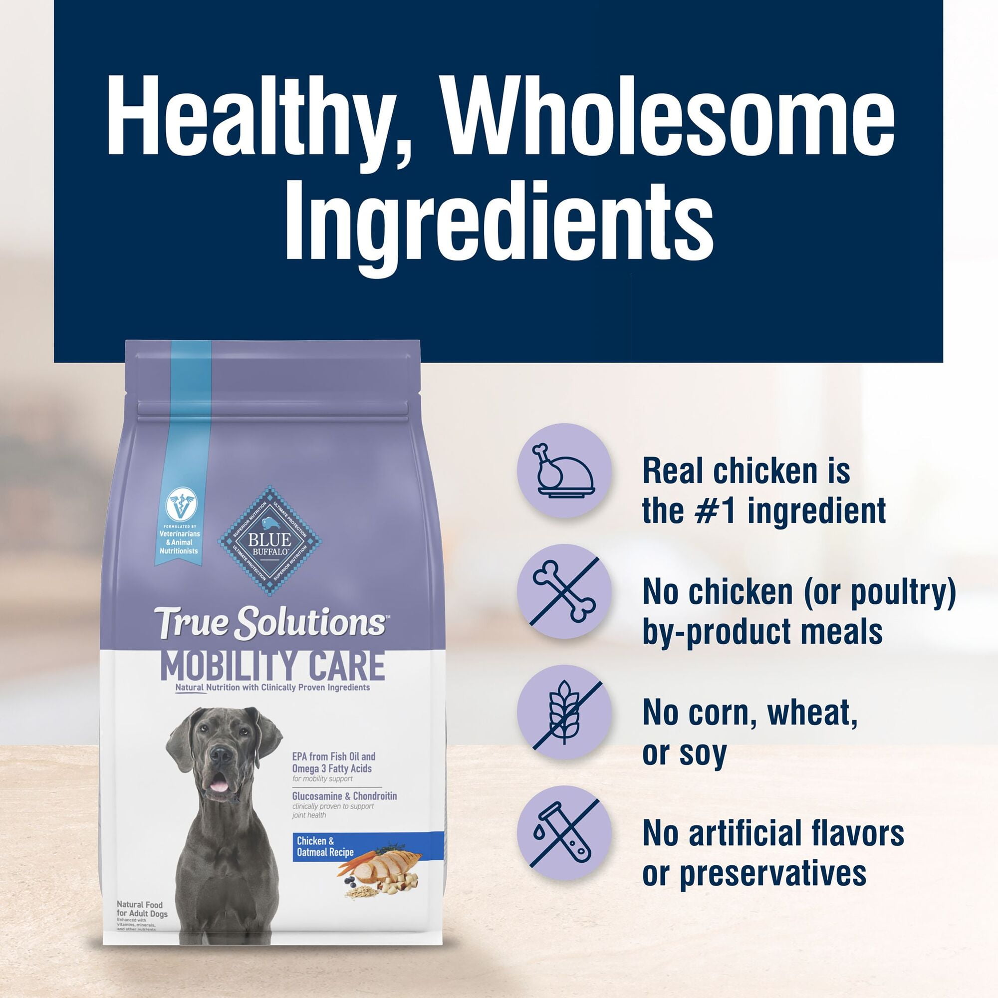Blue Buffalo True Solutions Mobility Care Natural Dry Dog Food, Chicken, 4-lb. Bag
