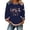505_Navy, variant on Women's Long Sleeve T-shirt Ladies' 250Th Anniversary Freedom Print Loose Fit Round Neck Long Sleeve T Shirt Women's Long sleeve T-shirt L