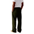 thumbnail image 5 of Mens Lightweight Baggy Sweatpants Straight Leg Open Bottom Thin Drawstring Lounge Pants with Pockets Green M, 5 of 7