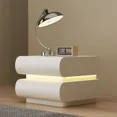 thumbnail image 2 of Nueva casa Internet celebridad crema blanco mesita de noche de cuero italiano minimalista dormitorio almacenamiento de cabecera de madera maciza, 2 of 4