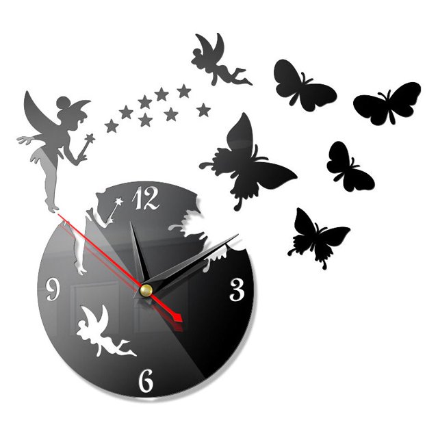 Reloj de pared para el hogar, reloj decorativo 3D, espejo digital de acrílico estéreo, adhesivo de pared, Sunny