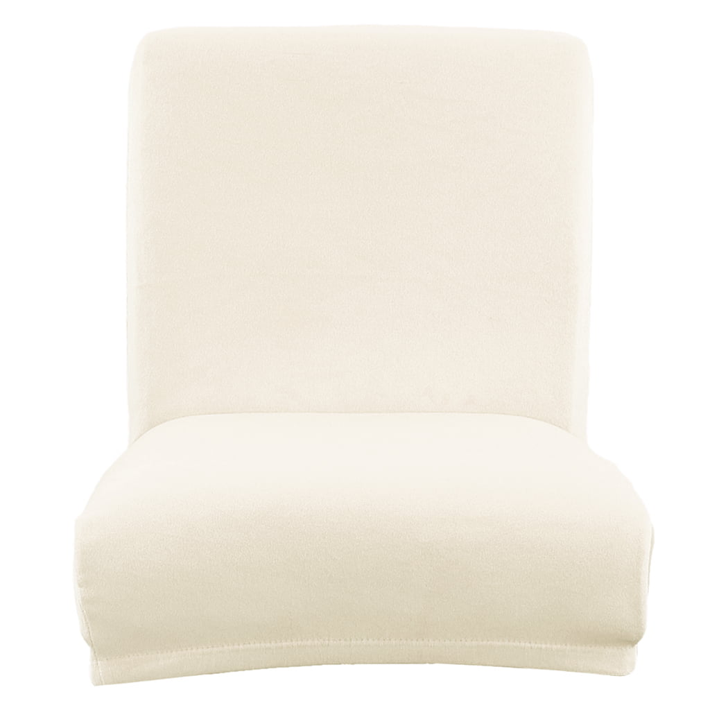 Stretch Short Low Back Chair Seat Cover Home Bar Counter Stool Slipcover Creamy 