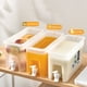 thumbnail image 5 of Hervidor de agua fría para refrigerador de gran capacidad con grifo | Dispensador de bebidas para tetera de frutas | Cubo de limonada de plástico de grado alimenticio de 3.5L | Pulsación fácil | Se, 5 of 9
