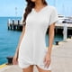 thumbnail image 2 of Vestido de Verano de Manga Larga para Mujeres Cuello en V Playa de Piña Cubrir Manga Corta Vacaciones Informales, 2 of 9