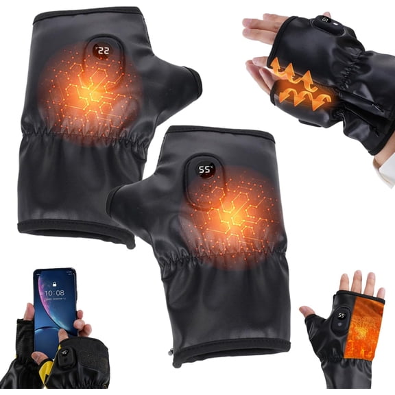 2026 New Heated Gloves for Men and Women,Rechargeable Battery Heated Winter Gloves with Touchscreen Tips for Skiing, Cycling, Golf, Hiking
