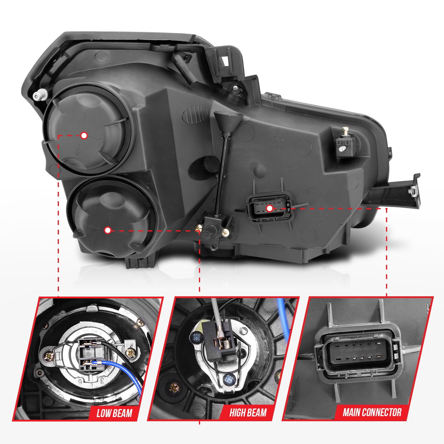 ANZO USA 121417 Projector Headlight Set w/Halo Fits select: 2006-2007 CADILLAC CTS-V, 2003-2005 CADILLAC CTS