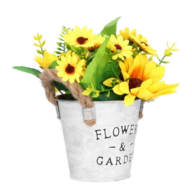 Simulation Potted Plants, Lace Edging Design Natural Sunflower Simulation Sunflower Soft For Home Decoration For Table Setting For Wedding Decoration