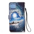 thumbnail image 3 of Mantto For iPhone 15 Plus Case, [ 5.4 inch ] PU Leather With Hand Strap Magnetic Closure Cute Pattern Painted Flip Wallet Card Stand Phone Case For Apple iPhone 15 Plus, Sea Wave, 3 of 8