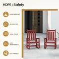 thumbnail image 5 of KINGYES Outdoor Rocking Chair HDPE All Weather Patio Rocker for Porch Garden Lawn, Red, 5 of 9