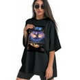 thumbnail image 3 of Plus Size Shirt for Women Black Tops for Women Oversized Short Sleeves Shirt for Women Magic Basement 3 T Shirt Crewneck Shirt for Women 3XL, 3 of 5