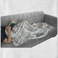 thumbnail image 5 of Jurassic Soft Flannel Fleece Throw Blanket, Arrangement of Various Dinosaurs Illustrations Skeleton Biology Historic, Cozy Plush for Indoor and Outdoor Use, 70" x 90", Dark Brown White, by Ambesonne, 5 of 5