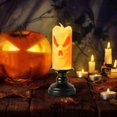 thumbnail image 4 of Halloween Flameless Candles Lighted Lamp Decorations Indoor, Battery Operated Pumpkin Skull Candlestick Light Ghost Flameless Candles Table Centerpiece for Halloween Celebration Party Home Decor, 4 of 6