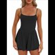thumbnail image 1 of Mono de Verano Sin Mangas para Mujer, con Tirantes Finos y Doble Forro, Pantalones Cortos, Conjunto de una Pieza. Negro XL, 1 of 9