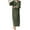 Army Green dresses for women, variant on Wycnly Dresses for Women Beach Casual Loose Comfy Cotton Linen Long Sundress 3/4 Sleeve V-Neck Solid Summer Maxi Formal Dress Khaki XXL