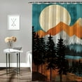 thumbnail image 2 of JRXY Forest Mountain Watercolor Shower Curtain Multiple Sizes White, 2 of 6
