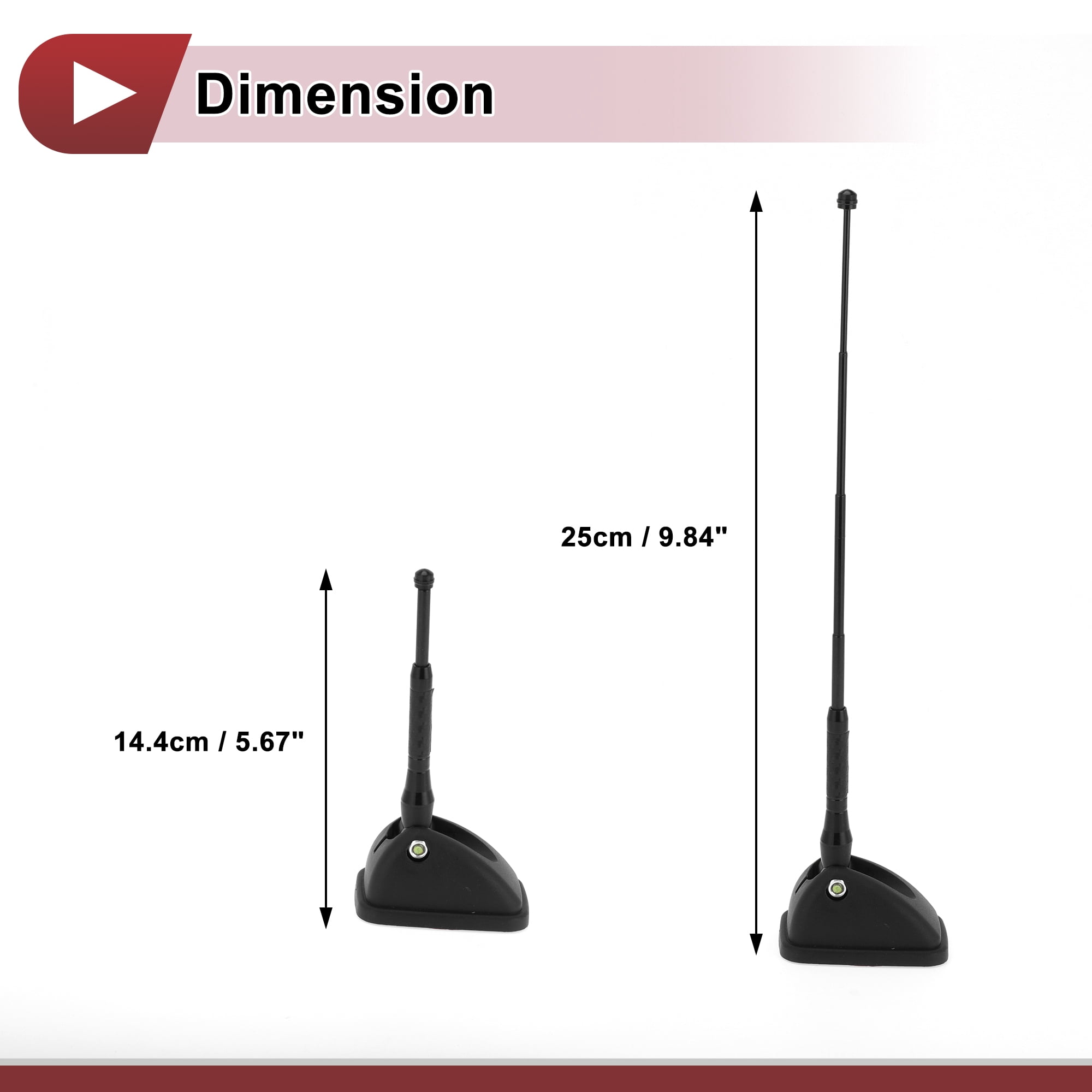 Unique Bargains Car Telescopic Extension Roof Mount Decorative Antenna Black ABS