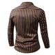 thumbnail image 3 of Blusa y camisa de manga larga con cuello vuelto para hombre, informal, a rayas, con botones, bolsillo, solapa, manga larga, blusa de moda, camisa para hombre, blusa de poliéster, 3 of 8