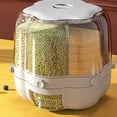 thumbnail image 2 of Grains Rice Rotating Bucket Grains Separate Storage Box Rotating Rice Bucket Food Grade Household Bean Storage  Large 6.5kg White, 2 of 5