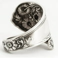 thumbnail image 5 of Adjustable Daisy Flower Ring: Vintage Spoon Shape Copper Ring, Unisex Fashion Ring, Aged Black Finish, 5 of 5