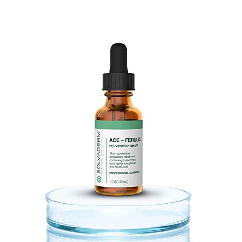 Solvaderm Ace-Ferulic Antioxidant Serum – Vitamin A, C, E + Ferulic Acid – Fights Free Radicals, Improves Skin Tone, Reduces Wrinkles – Anti-Aging, Hydrating Serum for All Skin Types