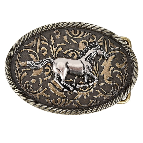 Alloy Belt Fastener Oval with Horse Bronze 64x92x21mm
