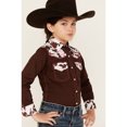 thumbnail image 2 of Girls' Cowgirl Hardware Cow Print Yoke Long Sleeve Snap Western Shirt Brown X-Large  US, 2 of 4