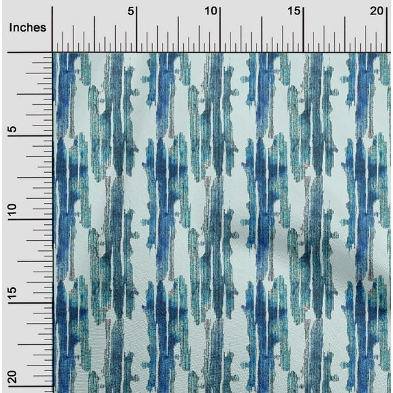 oneOone Polyester Spandex Medium Blue Fabric Abstracts Abstract Sewing Material Print Fabric By The Yard 56 Inch Wide